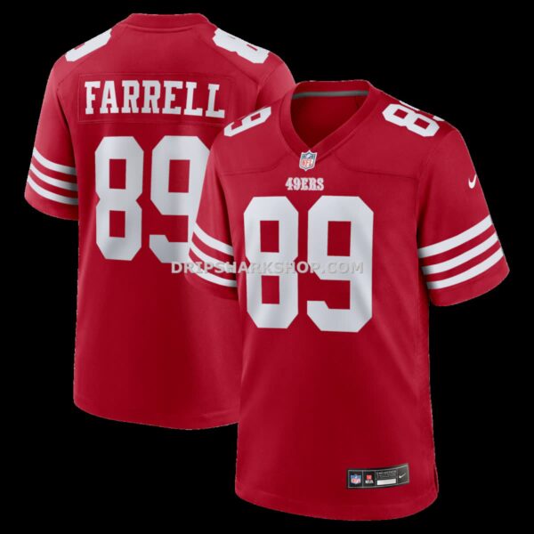 Mens Nike Luke Farrell Scarlet San Francisco 49ers Team Game Jersey