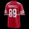 Mens Nike Luke Farrell Scarlet San Francisco 49ers Team Game Jersey