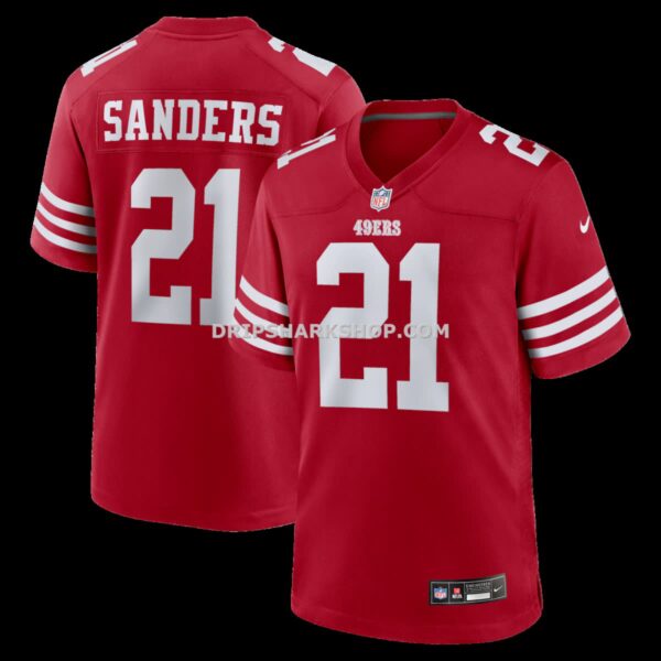 NFL28747aG04-42315f Mens Nike Deion Sanders Scarlet San Francisco 49ers Team Retired Player Game Jersey