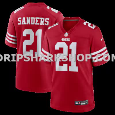 Mens Nike Deion Sanders Scarlet San Francisco 49ers Team Retired Player Game Jersey