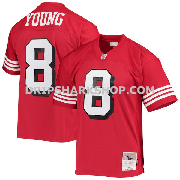 Mens Mitchell And Ness Steve Young Scarlet San Francisco 49ers Legacy Replica Jersey Pi4393000