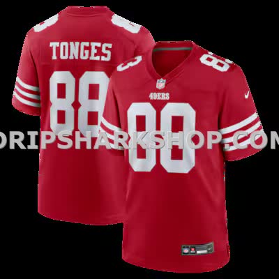 Mens Nike Jake Tonges Scarlet San Francisco 49ers Team Game Jersey