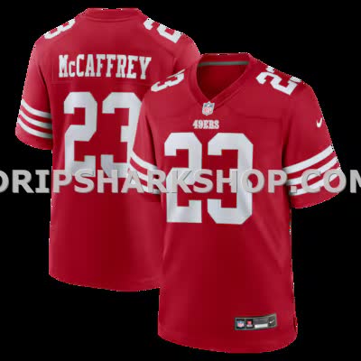 Mens Nike Christian Mccaffrey Scarlet San Francisco 49ers Game Player Jersey