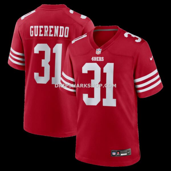 Mens Nike Isaac Guerendo Scarlet San Francisco 49ers Game Jersey