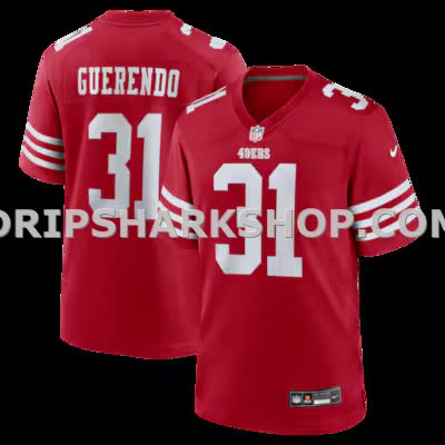 Mens Nike Isaac Guerendo Scarlet San Francisco 49ers Game Jersey