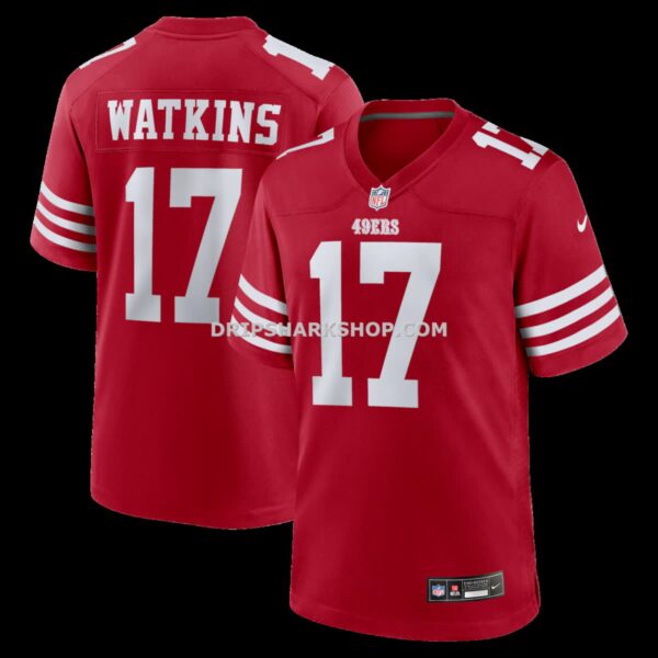 Mens Nike Jordan Watkins Scarlet San Francisco 49ers Team Game Jersey