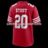 Mens Nike Upton Stout Scarlet San Francisco 49ers Team Game Jersey