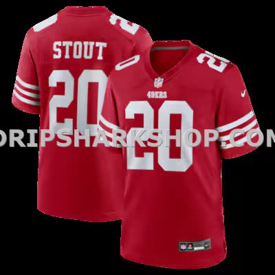 Mens Nike Upton Stout Scarlet San Francisco 49ers Team Game Jersey