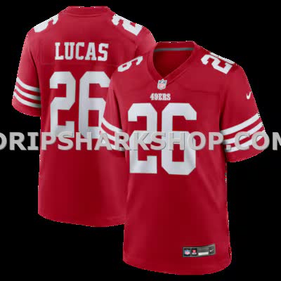 Mens Nike Chase Lucas Scarlet San Francisco 49ers Team Game Jersey