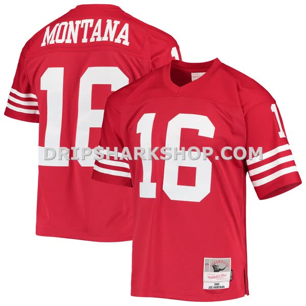Mens Mitchell And Ness Joe Montana Scarlet San Francisco 49ers Legacy Replica Jersey Pi3610000