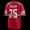 Mens Nike Connor Colby Scarlet San Francisco 49ers Team Game Jersey