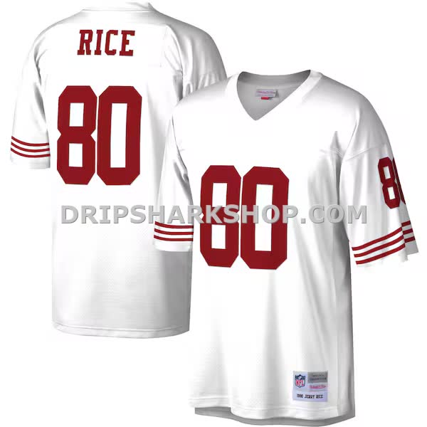 Mens Mitchell And Ness Jerry Rice White San Francisco 49ers Legacy Replica Jersey Pi3610000