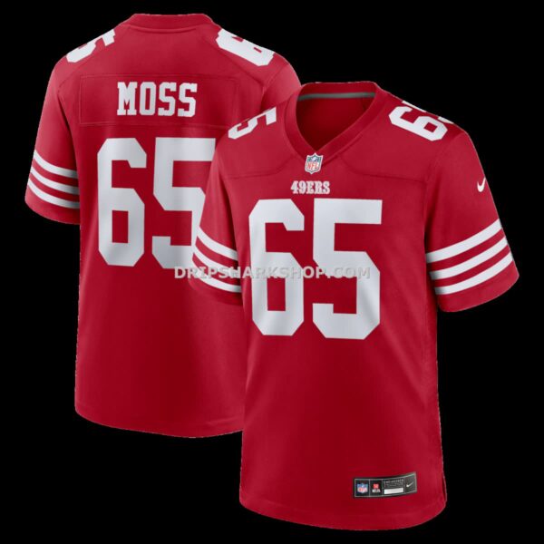 Mens Nike Drew Moss Scarlet San Francisco 49ers Team Game Jersey