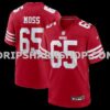 Mens Nike Drew Moss Scarlet San Francisco 49ers Team Game Jersey