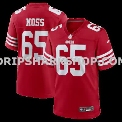 Mens Nike Drew Moss Scarlet San Francisco 49ers Team Game Jersey