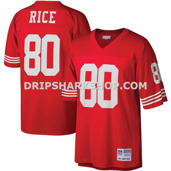 Mens Mitchell And Ness Jerry Rice Scarlet San Francisco 49ers Big And Tall 1990 Retired Player Replica Jersey Pi3300000