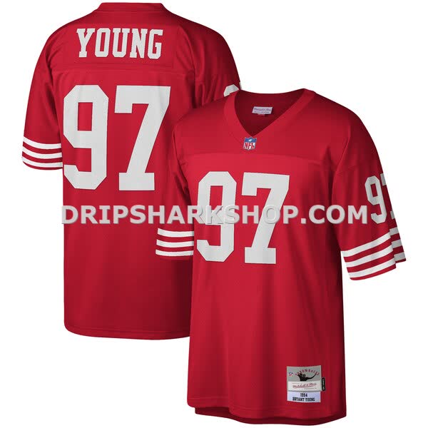 Mens Mitchell And Ness Bryant Young Scarlet San Francisco 49ers Legacy Replica Jersey Pi4393000
