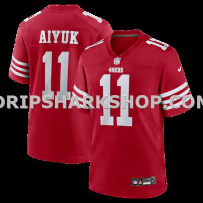 Mens Nike Brandon Aiyuk Scarlet San Francisco 49ers Game Player Jersey