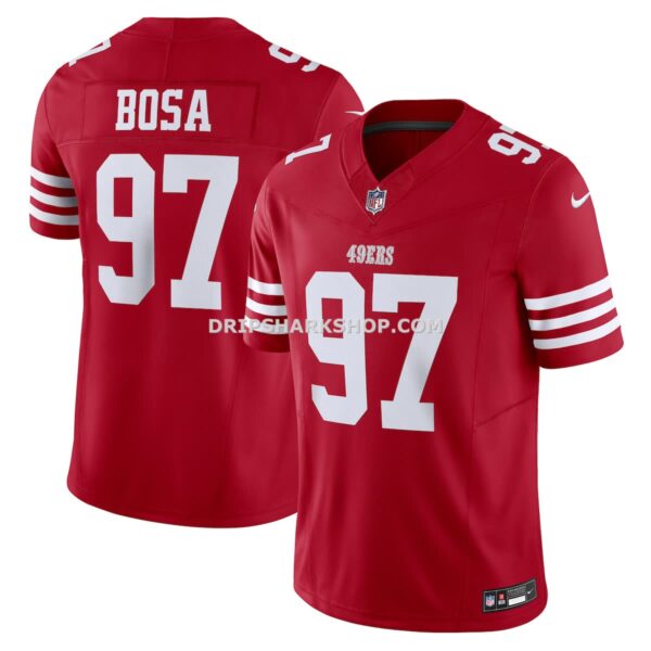 NFL28ddedG04-e76b6d Mens Nike Nick Bosa Scarlet San Francisco 49ers Vapor Fuse Limited Jersey