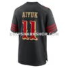 Mens Nike Brandon Aiyuk Black San Francisco 49ers 2025 Rivalries Collection Game Jersey