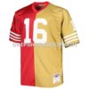 Mens Mitchell And Ness Joe Montana Scarlet Gold San Francisco 49ers Big And Tall Split Legacy Retired Player Replica Jer