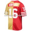 Mens Mitchell And Ness Joe Montana Scarlet Gold San Francisco 49ers Big And Tall Split Legacy Retired Player Replica Jer
