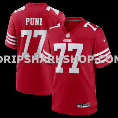 Mens Nike Dominick Puni Scarlet San Francisco 49ers Team Game Jersey