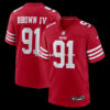Mens Nike Earnest Brown Iv Scarlet San Francisco 49ers Team Game Jersey