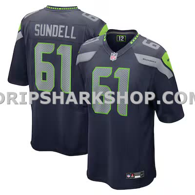 Mens Nike Jalen Sundell College Navy Seattle Seahawks Game Jersey