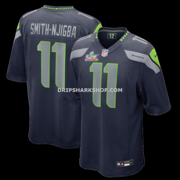Mens Nike Jaxon Smith Njigba College Navy Seattle Seahawks Super Bowl Lx Patch Game Jersey