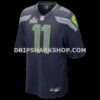 Mens Nike Jaxon Smith Njigba College Navy Seattle Seahawks Super Bowl Lx Patch Game Jersey