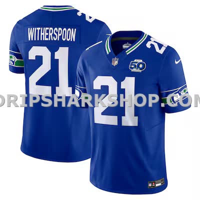 Mens Nike Devon Witherspoon Royal Seattle Seahawks 50th Season Vapor Fuse Limited Jersey