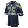 Mens Nike Grey Zabel Navy Seattle Seahawks Team Game Jersey