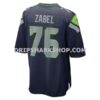 Mens Nike Grey Zabel Navy Seattle Seahawks Team Game Jersey