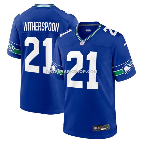 Mens Nike Devon Witherspoon Royal Seattle Seahawks Throwback Player Game Jersey