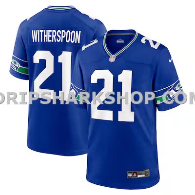 Mens Nike Devon Witherspoon Royal Seattle Seahawks Throwback Player Game Jersey