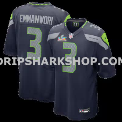 Mens Nike Nick Emmanwori College Navy Seattle Seahawks Super Bowl Lx Patch Game Jersey
