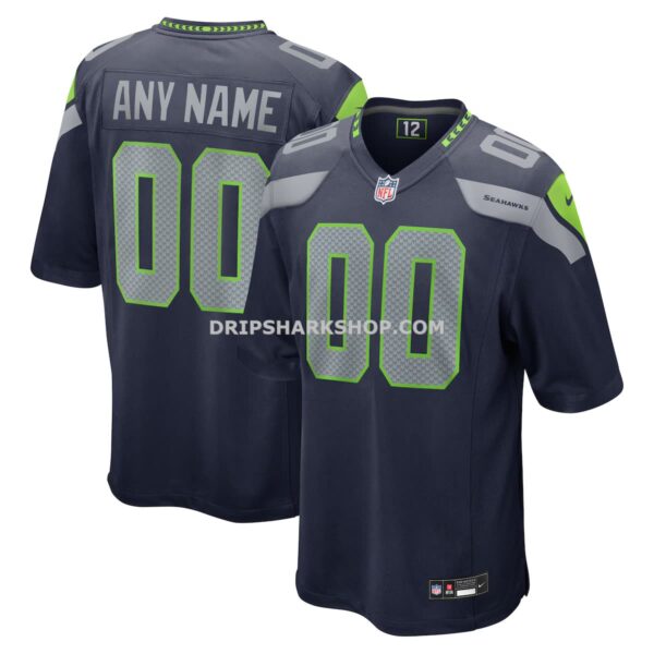 Mens Nike College Navy Seattle Seahawks Custom Game Jersey
