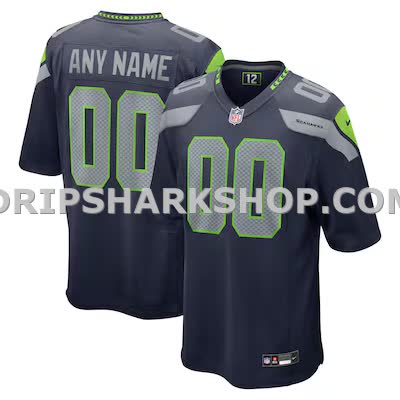 Mens Nike College Navy Seattle Seahawks Custom Game Jersey
