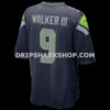 Mens Nike Kenneth Walker Iii College Navy Seattle Seahawks Super Bowl Lx Patch Game Jersey