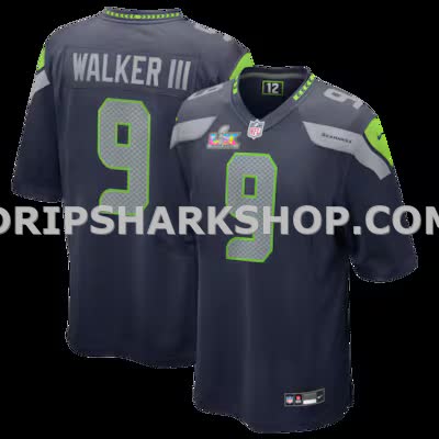 Mens Nike Kenneth Walker Iii College Navy Seattle Seahawks Super Bowl Lx Patch Game Jersey