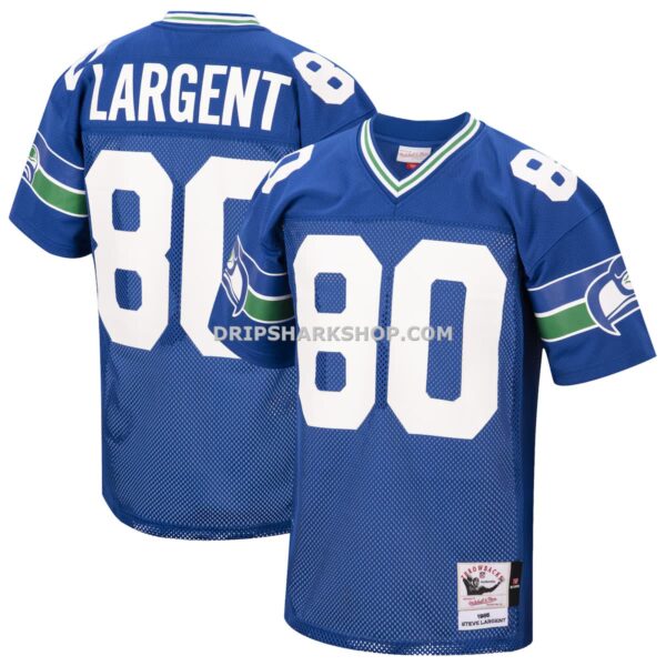 Mens Mitchell And Ness Steve Largent Royal Seattle Seahawks 1985 Authentic Throwback Retired Player Jersey