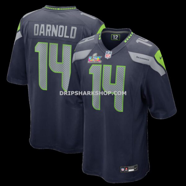 NFL296513G04-1e2eda Mens Nike Sam Darnold College Navy Seattle Seahawks Super Bowl Lx Patch Game Jersey