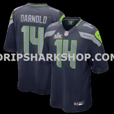 Mens Nike Sam Darnold College Navy Seattle Seahawks Super Bowl Lx Patch Game Jersey