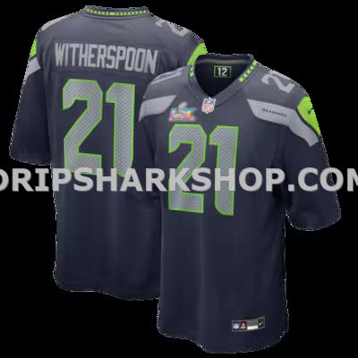 Mens Nike Devon Witherspoon College Navy Seattle Seahawks Super Bowl Lx Patch Game Jersey