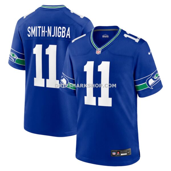 NFL2987ebG04-c35479 Mens Nike Jaxon Smith Njigba Royal Seattle Seahawks Throwback Player Game Jersey