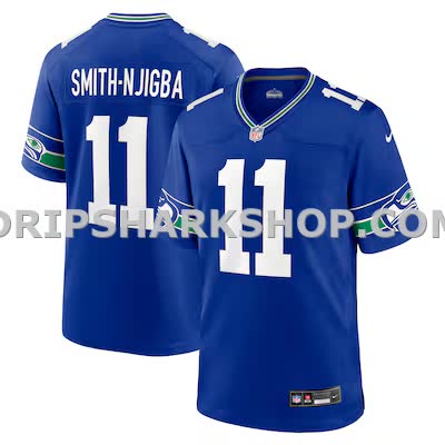 Mens Nike Jaxon Smith Njigba Royal Seattle Seahawks Throwback Player Game Jersey