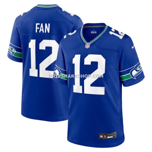 NFL299440G04-1c5434 Mens Nike 12s Royal Seattle Seahawks Throwback Player Game Jersey