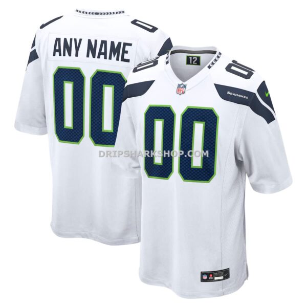 Mens Nike White Seattle Seahawks Custom Game Jersey