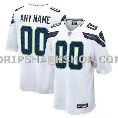 Mens Nike White Seattle Seahawks Custom Game Jersey